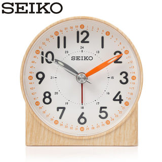 SEIKO日本精工钟表静音小闹钟床头柜卧室夜光时尚简约现代QHE907