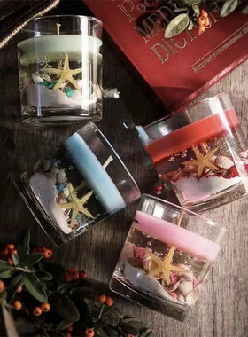 Handmake Candle 海洋香薰生日蜡烛礼物装饰无烟透明小蜡烛摆件