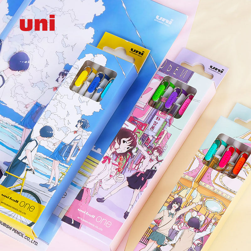 日本三菱中性笔小浓芯uni one水性笔限量秋冬春夏金夹水果茶限定