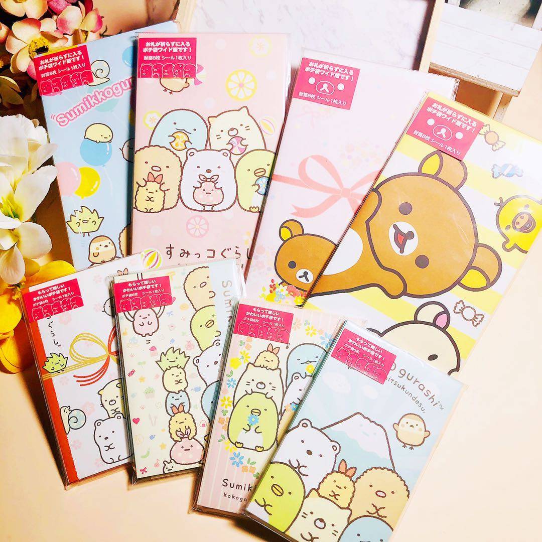 日本SAN-X轻松熊角落生物可爱信封 红包袋 非标准信封 带封口贴,文具电教/文化用品/商务用品,信封,淘宝优惠券,粉丝福利购,淘宝优惠卷