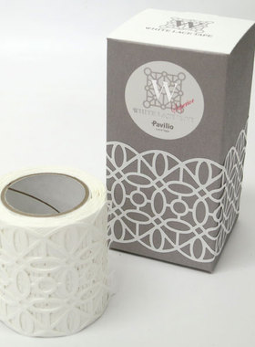 日本Pavilio蕾丝胶带 镂空胶带 异形胶带 50mm White Gem