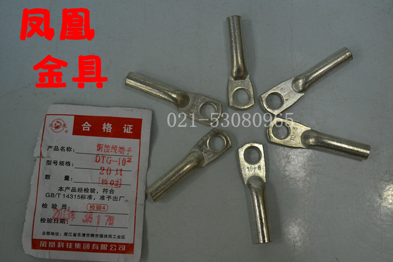 正品凤凰DTG镀锡厚件管式铜接头DTG-10MM2 铜鼻子 铜线耳  一只价