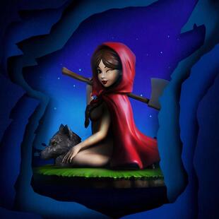 【TOP】现货 MIGHTY JAXX THE HUNTRESS 小红帽大灰狼 潮玩手办