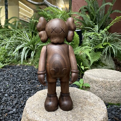 潮牌kaws实木公仔400%暴力熊bearbrick木头潮玩积木熊手办摆28cm