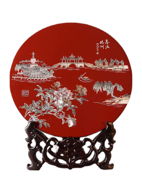 扬州漆器厂专柜贝壳结婚创意摆件