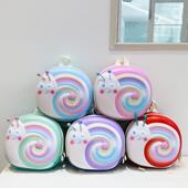 幼儿园中小班宝宝书包卡通可爱小蜗牛卷男女童双肩包新款 儿童背包