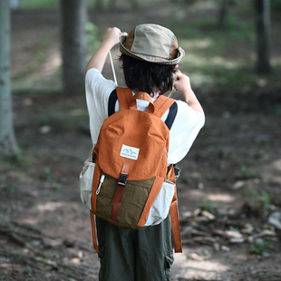 男女童轻便休闲户外登山包2025新款洋气书包儿童撞色研学双肩背包