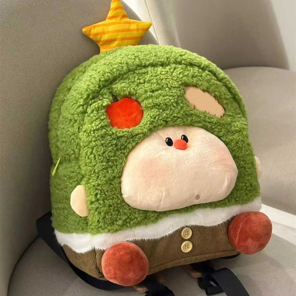 新款可爱卡通苹果许愿树汉堡包双肩包女生旅游轻便背包补习班书包