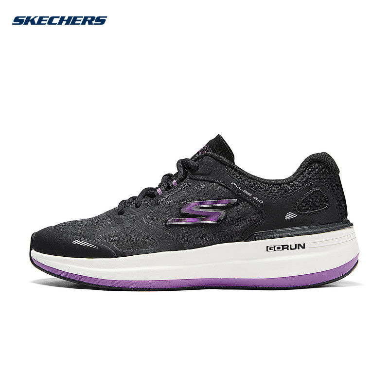 SKECHERS斯凯奇夏季女子轻便厚底缓震舒适休闲运动鞋129113/BKPR