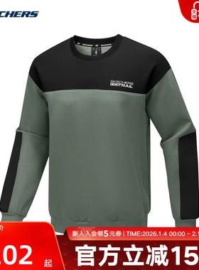 Skechers斯凯奇秋季新款男女同款休闲运动圆领套头卫衣 P325U020