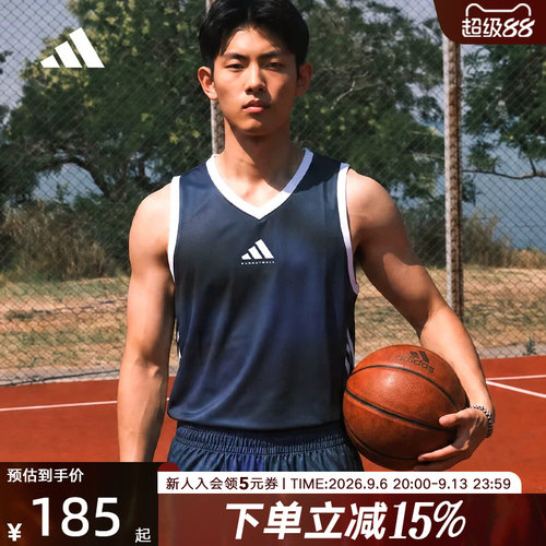 adidas阿迪达斯2026秋男速干亲肤篮球运动无袖TOS背心上衣 LD2862