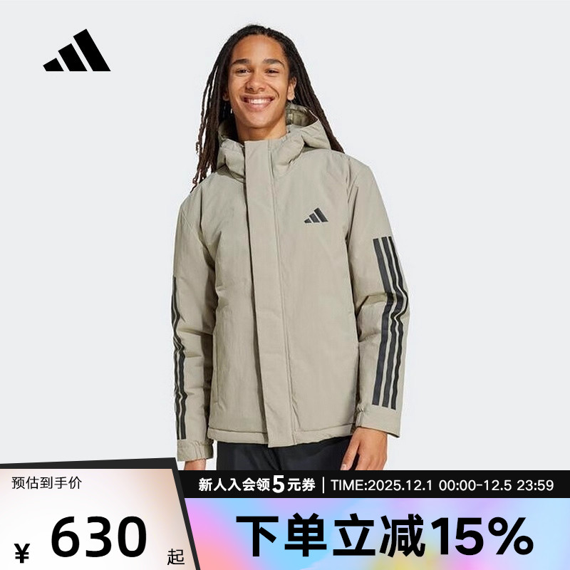 adidas阿迪达斯秋新款运动休闲保暖上衣夹克外套男短棉服 JY8305