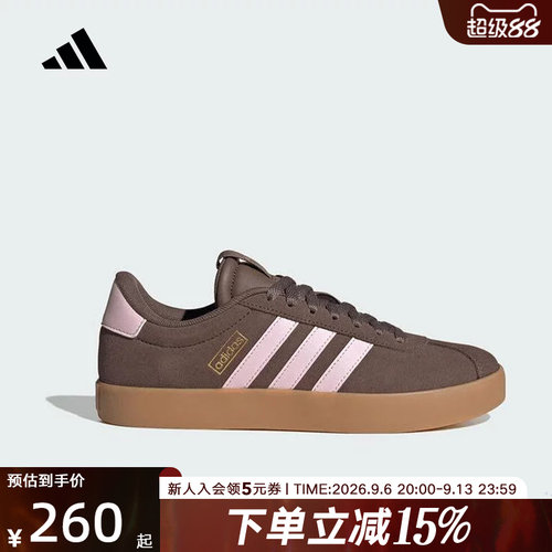 adidas阿迪达斯女VL COURT 3.0 「T头鞋」休闲板鞋德训鞋 IH6516
