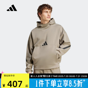 阿迪达斯2024冬季 JE3071 新款 男子连帽套头卫衣宽松运动休闲舒适