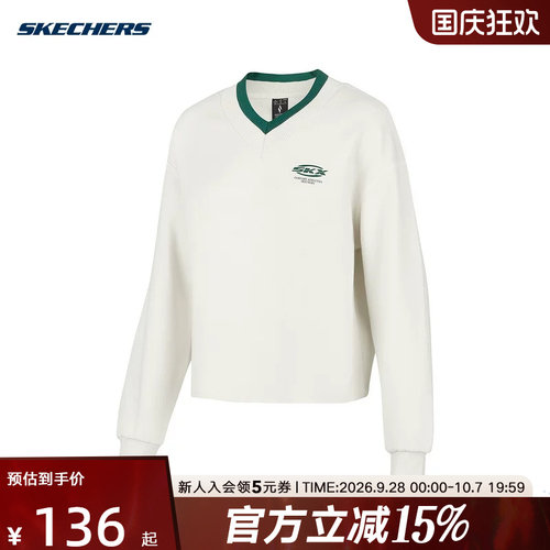 Skechers斯凯奇女卫衣时尚潮流百搭运动休闲套头衫 P424W102/01NJ