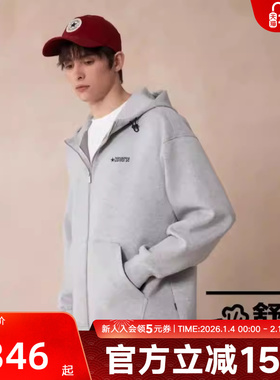 Converse匡威秋季男子宽松连帽衫复古外套休闲拉链开衫MCH604-GHG
