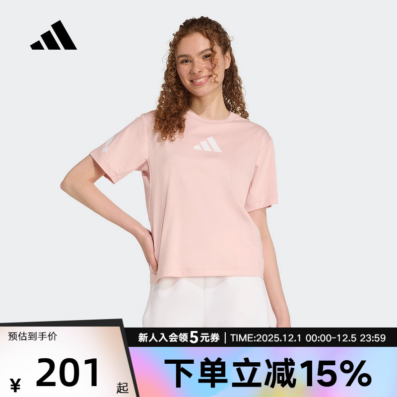 adidas阿迪达斯女「真治愈」黑标制服凉感运动休闲短袖T恤KC7908