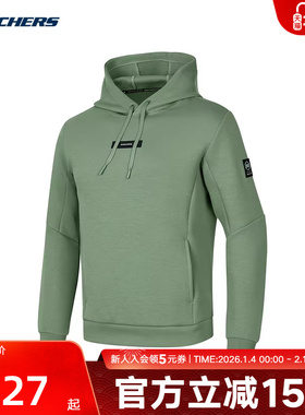 Skechers斯凯奇冬季男上衣连帽休闲卫衣套头衫 P424M013/03LX