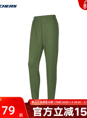 Skechers斯凯奇冬新款女柔软舒适休闲运动针织长裤 P324W062/01CL