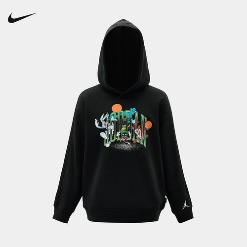 耐克NIKE时尚百搭连帽卫衣男大童运动休闲针织套头衫 JF5864-010