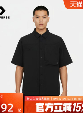 Converse匡威男翻领短袖时尚宽松潮流百搭休闲衬衫 MCJ756-GHM