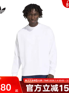adidas阿迪达斯三叶草2026春男棉质针织运动宽松长袖T恤 KD6576