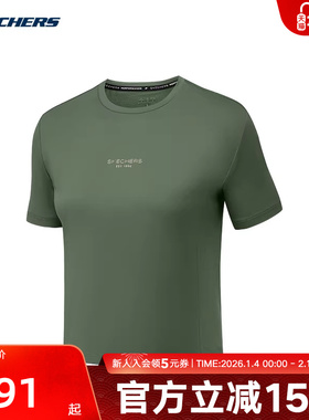 Skechers斯凯奇夏女士吸湿速干舒适清短袖T恤衫P225W184/031F