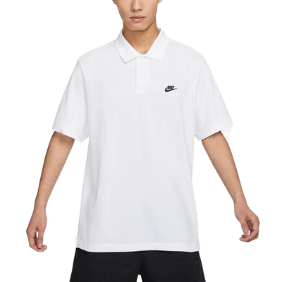耐克NIKE CLUB 男子短袖翻领T恤POLO衫白色简约棉短袖FN3895-100