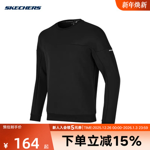 0018 P423M137 Skechers斯凯奇男装 卫衣舒适运动圆领针织套头衫
