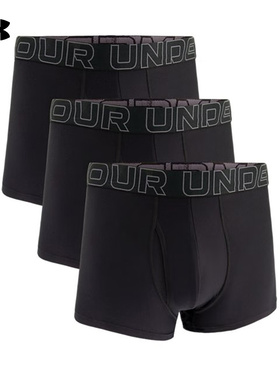 UA安德玛内裤男士 TECH 3英寸BOXERJOCK运动3条装黑色1387418-001