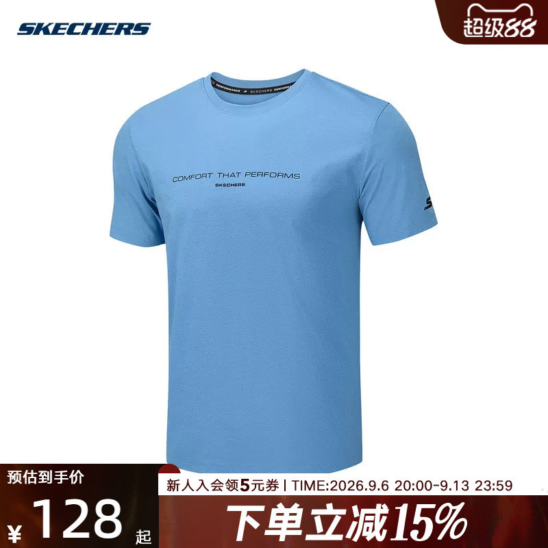 Skechers斯凯奇2026夏季男士舒适运动短袖休闲针织T恤衫 P226M089图片