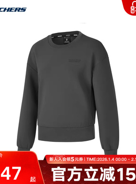 Skechers斯凯奇女士春新款舒适亲肤针织落肩袖卫衣P125W005/053B