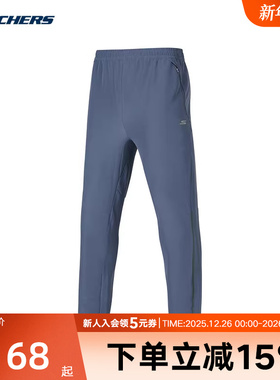 Skechers斯凯奇秋冬季男士梭织长裤舒适运动休闲裤 P424M005/022C