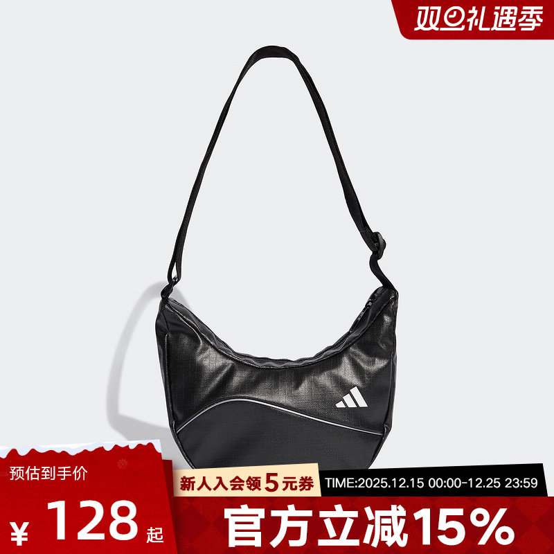 adidas阿迪达斯亮泽感格子布设计单肩包新款女斜挎手提拎包JX4030