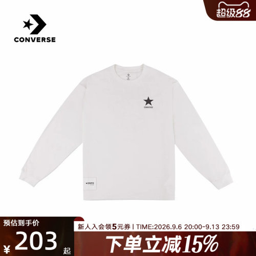Converse匡威2026秋男女同款宽松百搭星星印花长袖T恤 UCK060-W2Y