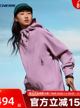 Skechers斯凯奇运动夹克秋冬男女防风上衣连帽外套 L424U189/02F5