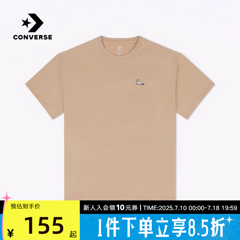 Converse匡威2025夏男女短袖宽松复古字母棉质T恤 10027239-A09