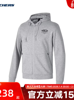斯凯奇Skechers秋季男子连帽运动针织连帽外套 P423M046/00RP