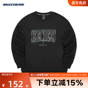 L324U059 中性针织休闲运动套头卫衣 0018 新款 Skechers斯凯奇冬季