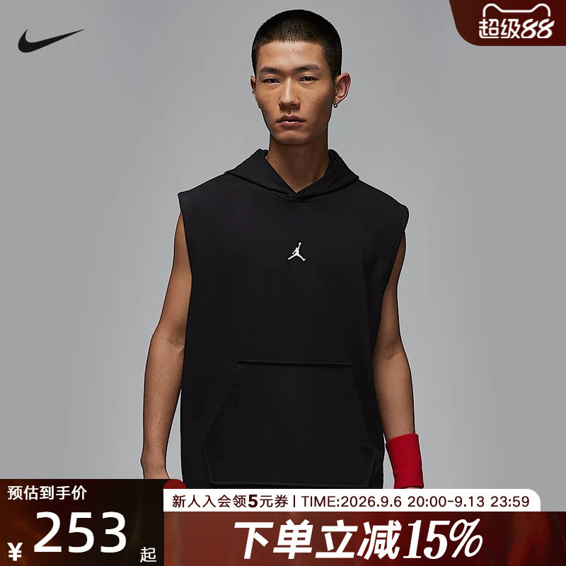 Nike耐克JORDAN男子夏连帽无袖卫衣篮球背心无袖T恤HF9939-010图片