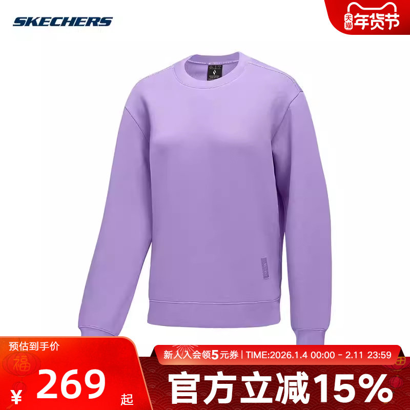 Skechers斯凯奇春女士运动服潮流时尚休闲卫衣 P125W017/049Y