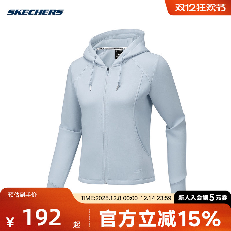 Skechers斯凯奇连帽修身运动时尚潮流保暖女外套 P425W065/01DS