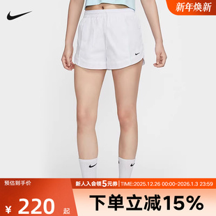 新款 秋季 运动休闲白色梭织五分裤 热裤 100 NIKE耐克短裤 FV7501 女裤
