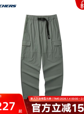 Skechers斯凯奇夏季男子休闲裤户外运动梭织长裤L124M053/04DU
