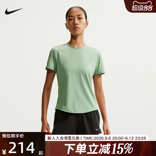 NIKE耐克女短袖夏季DRI-FIT速干跑步上衣夏季反光HM9699-006