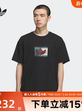 adidas阿迪达斯秋季三叶草男女情侣款休闲运动圆领短袖T恤 KD4290