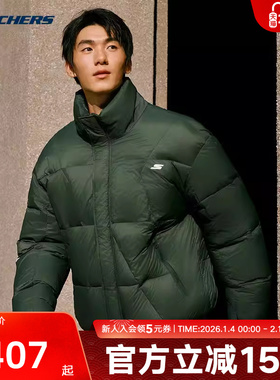 Skechers斯凯奇男女短羽绒服外套舒适休闲时尚保暖上衣 P425U031