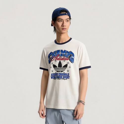 adidas阿迪达斯三叶草2026夏季男女复古纯棉运动短袖T恤 LE7355