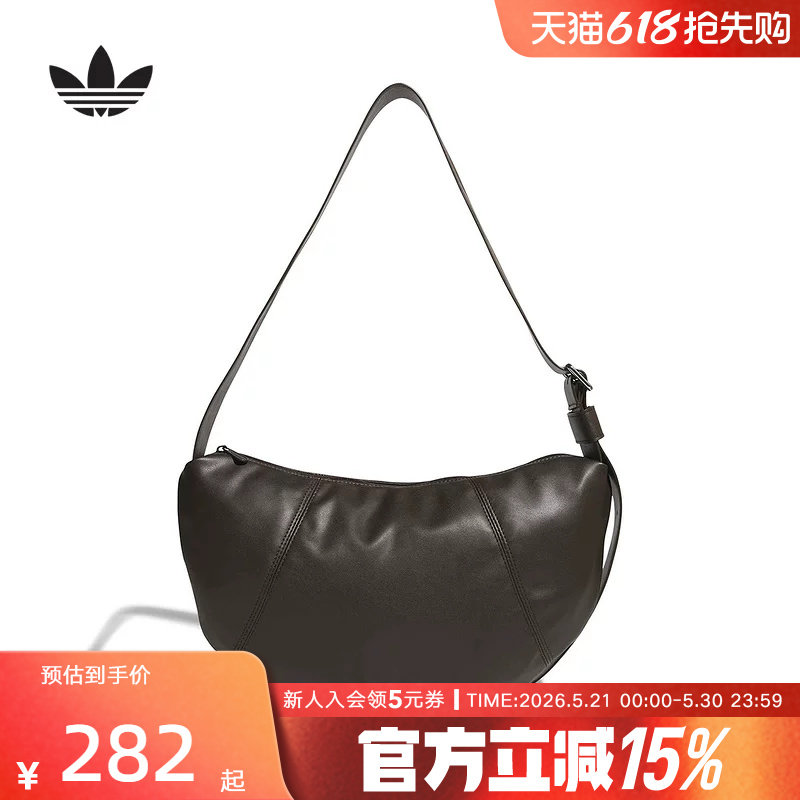 阿迪达斯三叶草休闲仿皮运动单肩挎包2026春中性时尚斜挎包KQ5