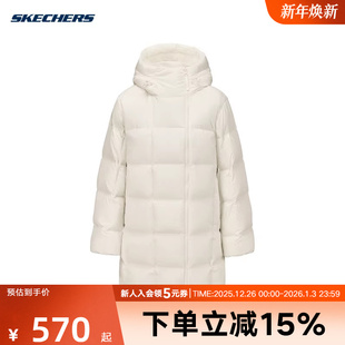 0074 P425W094 Skechers斯凯奇女子中长款 保暖防风羽绒服运动外套